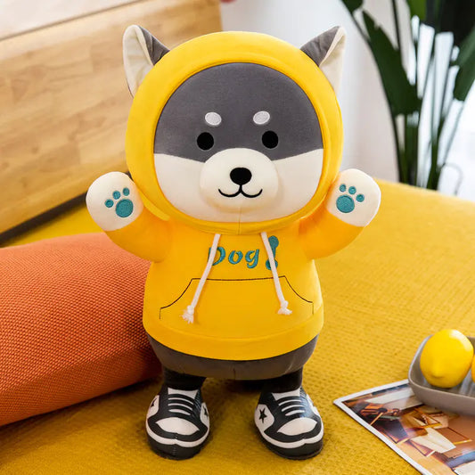 Creative Plush Husky Dog Toy with Customizable Hat