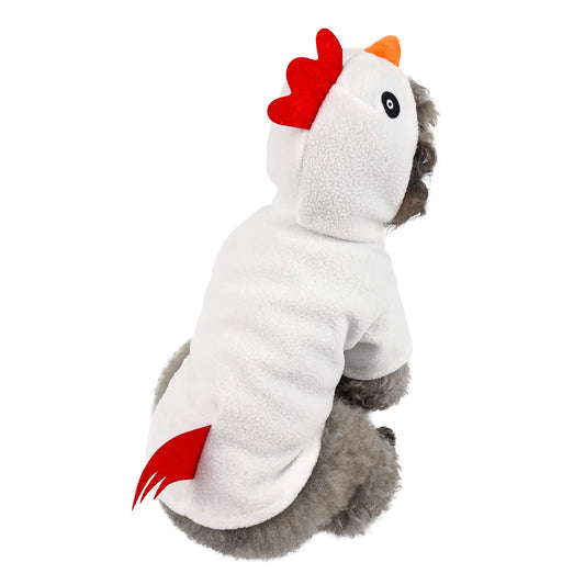 Mogoko Funny Dog Chicken Costumes Pet Halloween Christmas Cosplay Cloak Small Pet Cat Chicken Costume Animal Fleece Hoodie Warm Outfits Clothes